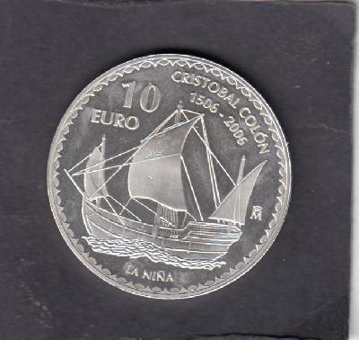 Beschrijving: 10 Euro COLUMBUS NINA SHIP